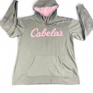 Cabela’s Olive & Pink Hoodie – Cozy Contrast, Cabin Cool, Size M